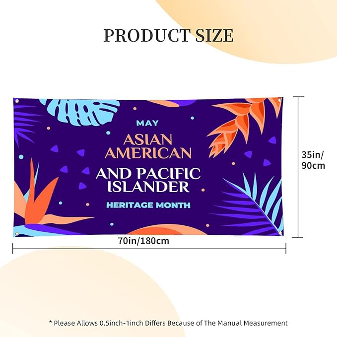 Asian Asian American and Pacific Islander Heritage Month Garden Flag 3 x 6 ft Outdoor Yard Banner Party Decoration Poster