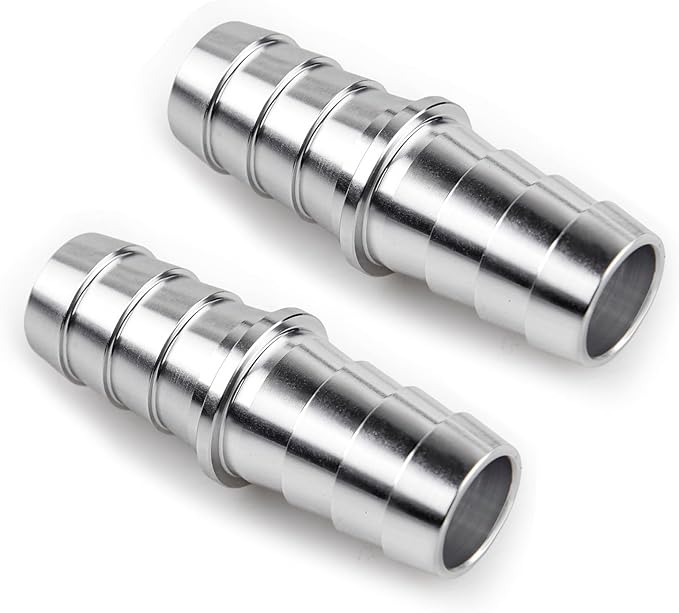 5/8" Hose Barb Splice Coupler Repair Fitting Aluminum Adapter 2Pcs