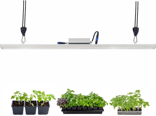 LED Grow Light Lamp for Indoor Plant Seedling Germination Vege Flower Growth,Full Spectrum CRI 90+ High Output White Light CCT 6500K,Isolated Dimming Driver with On/Off Switch,100 Watt,4Feet