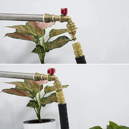 HQMPC Garden Hose Quick Connect Solid Brass Quick Connector Garden Hose Fitting Water Hose Connectors Garden Hose Disconnect 3/4 inch GHT (2Sets) (2Female+2Male)