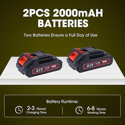 Electric Pruning Shears，2 inches (50mm) Cutting Diameter，Cordless Pruning Shears with LCD Display，2pcs 2000mAh Rechargeable Lithium Battery, 2pcs Upgraded SK5 blades