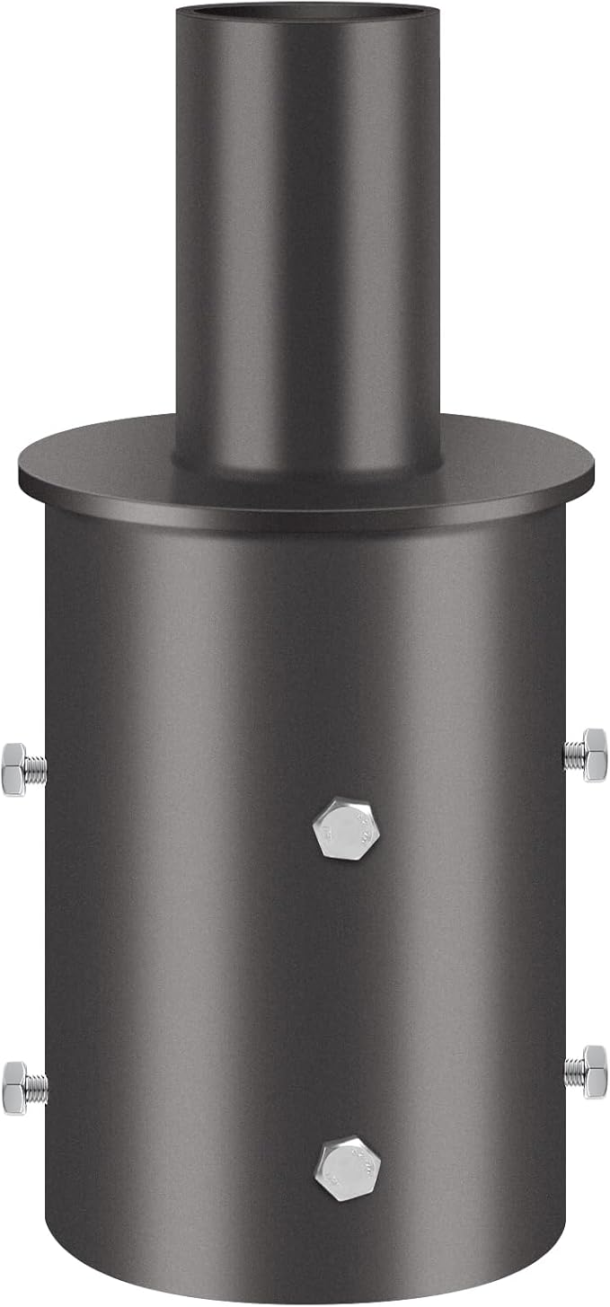 Bracket Mounting Arm for 5" Round Pole, 2 3/8" O.D. Parking Lot Light Pole Top Vertical Mount Adapter Lighting Accessories Sturdy Thicker Steel Bracket for Slip Fit Shoebox Street Lights