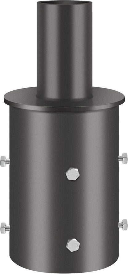 Bracket Mounting Arm for 5" Round Pole, 2 3/8" O.D. Parking Lot Light Pole Top Vertical Mount Adapter Lighting Accessories Sturdy Thicker Steel Bracket for Slip Fit Shoebox Street Lights