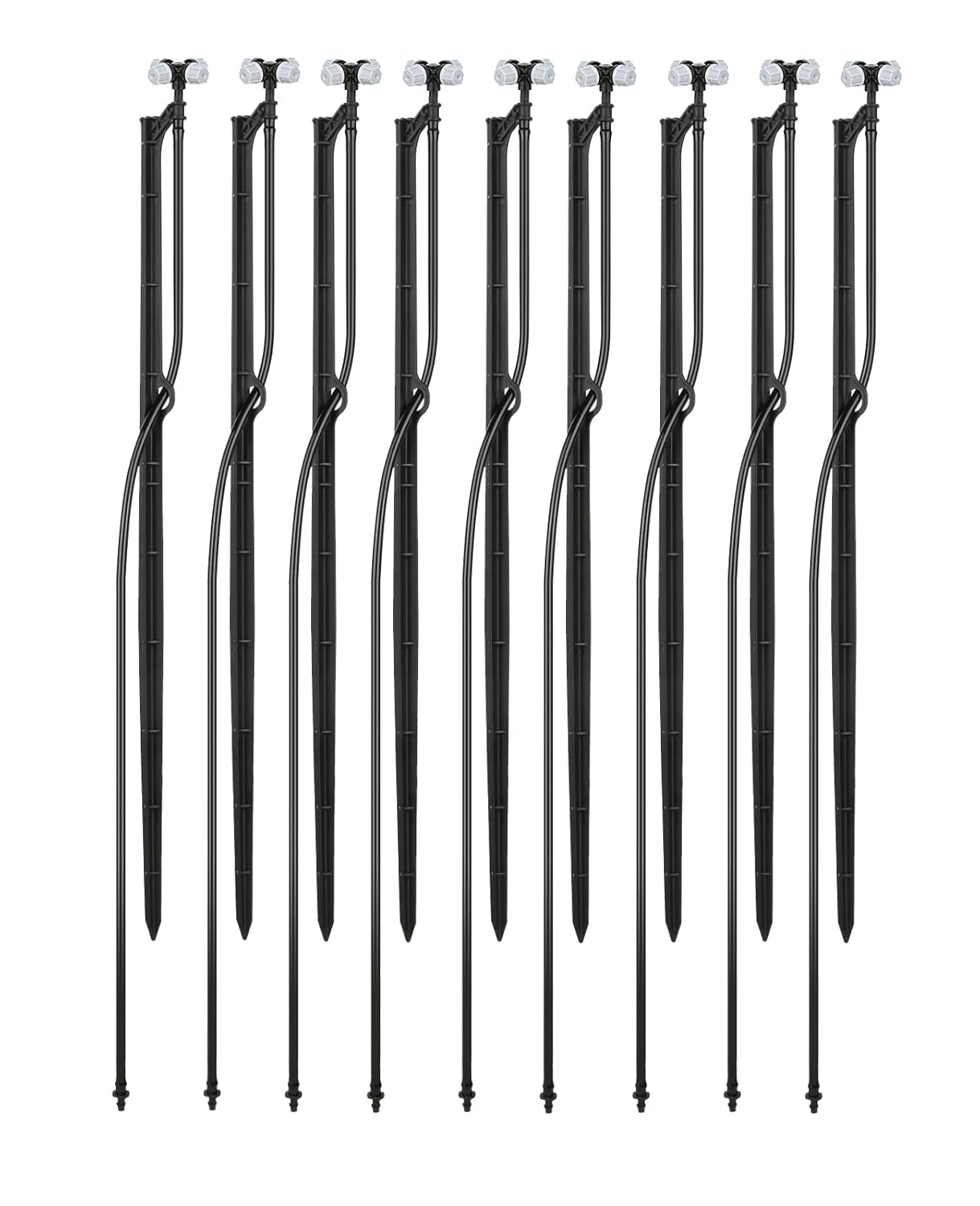 Drip Irrigation Misting Sprinkler Emitter on Spike Assembly, 9 Sets Micro Spray Mister with Stake and 1/4 inch Tubing for Cooling Humidification Nursery Landscape