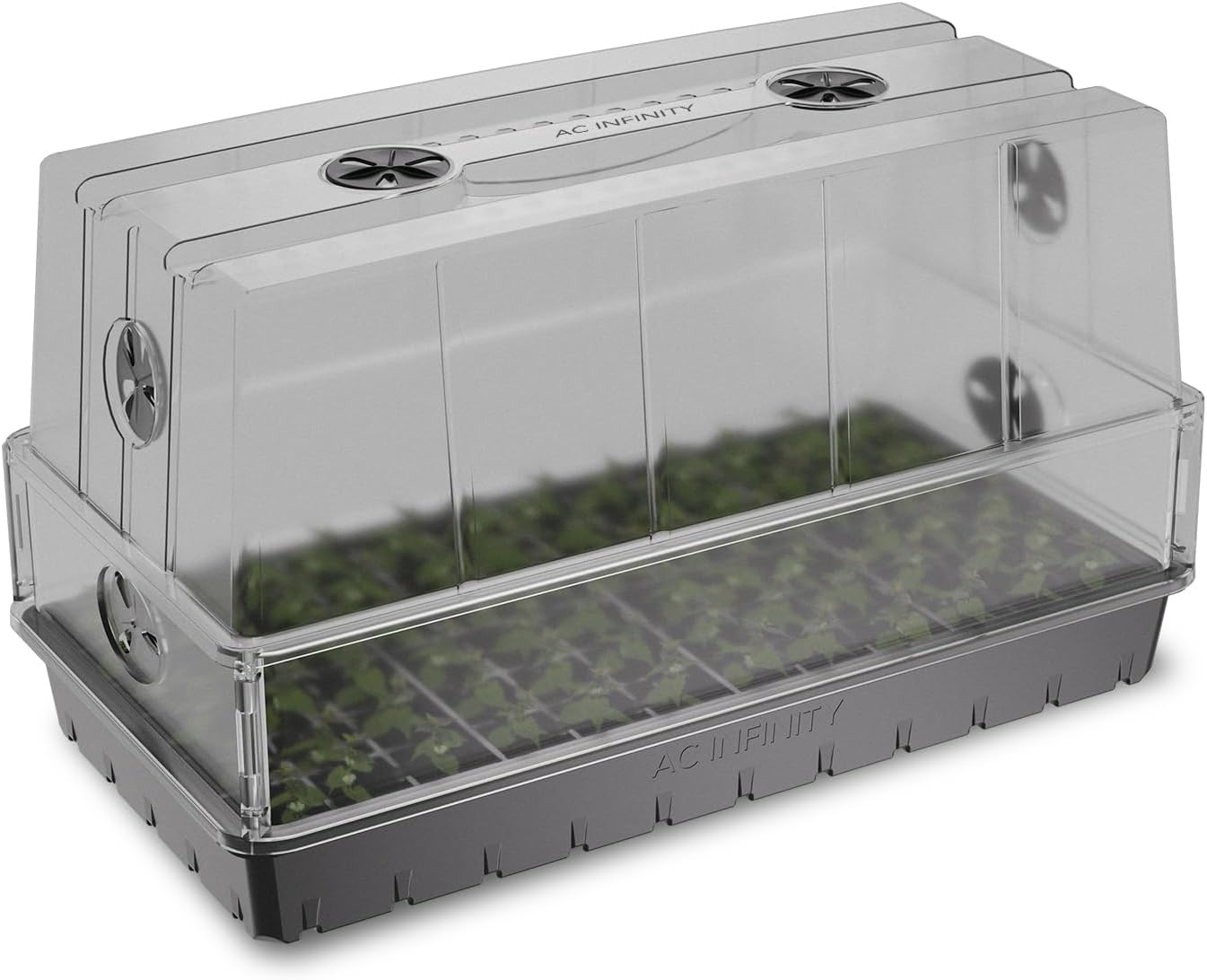 AC Infinity Large Humidity Dome, Heavy-Duty Germination Kit with 3 mm Thickest Clear Dome, Sturdy Drip Tray, 6x12 Cell Seedling Tray, Vented Height Extension Panels, for Seed Starting, Cloning Plants