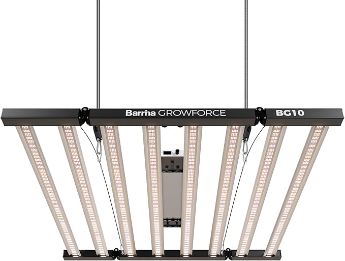 Barrina GrowForce BG10 1000W Full Spectrum with Dual Blue & FIR, High PPFD, 4 x 4/5 x 5 Grow Lights for Indoor Plants, Dimmable, Hanging, Light and Bracket Combined, Growing in Grow Tent