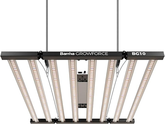 Barrina GrowForce BG10 1000W Full Spectrum with Dual Blue & FIR, High PPFD, 4 x 4/5 x 5 Grow Lights for Indoor Plants, Dimmable, Hanging, Light and Bracket Combined, Growing in Grow Tent