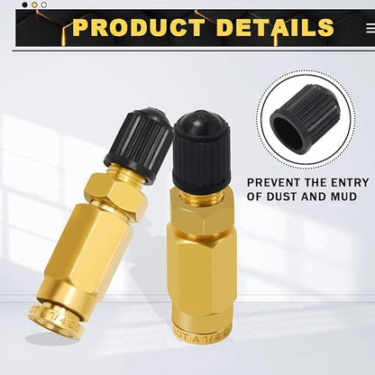 5 Packs 1/4" Air Value Inflation Schrader Valve, Schrader Valve Adapter with Push to Connect Button for 1/4" OD Air Hose Fittings for Semi Trucks Trailers