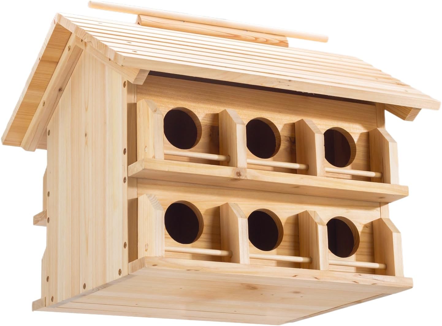 Martin Birdhouse for Outside with 12 Rooms for Outside,Solid Cedar Wood Bird House for Garden, Pole Mountable Birdhouse, Metal Braket Included, Assembling Needed