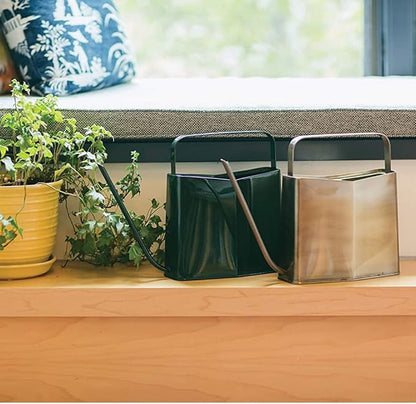 Modern Sprout Brass Finish Plant Watering Can - Long Spout Stainless Steel Vessel for Outdoor & Indoor Plants - Rust Resistant 3L Capacity - Stylish Garden Accessory for Houseplants & Decorative Use