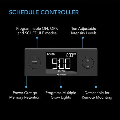 AC Infinity IONBEAM U2, Targeted Spectrum UV LED Grow Light Bars 11”, 2-Bar Lighting Kit with 365nm and 395nm Diodes, Digital Dimming Schedule Controller, for Indoor Plants, Grow Tents, Greenhouses