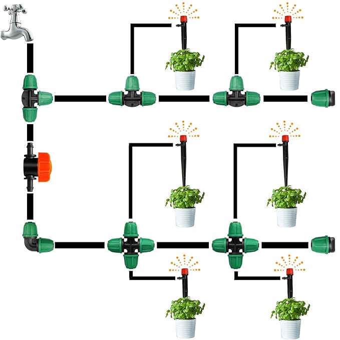 1/4" Drip Irrigation Valve：50 Pack Drip Irrigation Shut Off Switch Valve Fits 1/4 Inch Drip Irrigation Tubing Drip Line Cut Off Valve for Garden Lawn Irrigation System