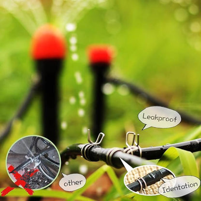 Heeqinn 1/4" Irrigation Hose Clamp, Firm and Leak-Proof, Easy to Install, Solution for Leaking of Drip Irrigation Kit Connector, Irrigation Fit, Irrigation part, 100pcs