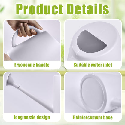 ZXJ Plant Watering Cans for Indoor and Outdoor Home Garden Plants - with Long Spout - White - 1/2 Gallon