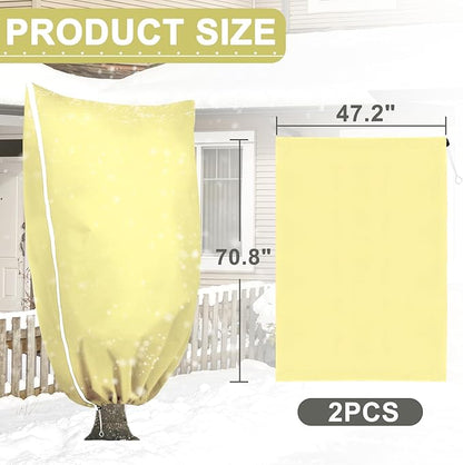 DQS 2 Pack Plant Covers Freeze Protection, 47.2" x70.8" Winter Frost Protection Blankets Frost Cloth,Suitable for Outdoor Winter Frost, Cold Weather, shrubs, Trees, Jackets, and coverings