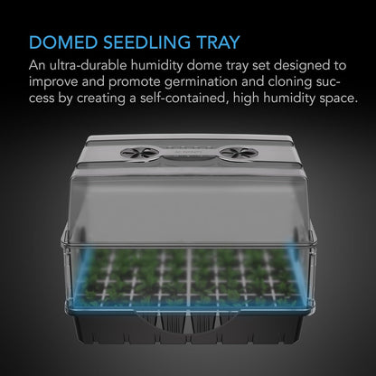 AC Infinity Humidity Dome, Heavy-Duty Germination Kit with 3 mm Thickest Dome, Sturdy Drip Tray, 5x8 Cell Seedling Tray, Vented Height Extension Panels, for Seed Starting, Propagation, Cloning Plants