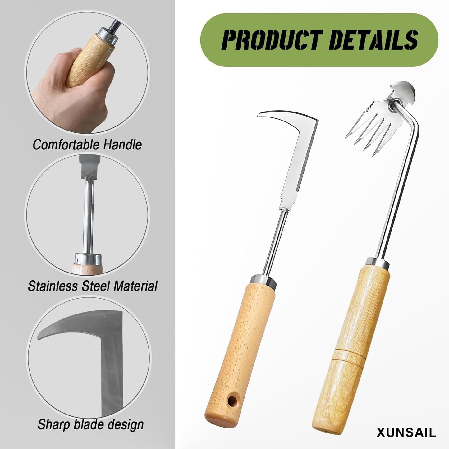 Crack Weeder Tool Set Weeder Tool Steel Weed Puller Tool for Garden Weed Remover Claw for Patio Sidewalk Driveway Cracks