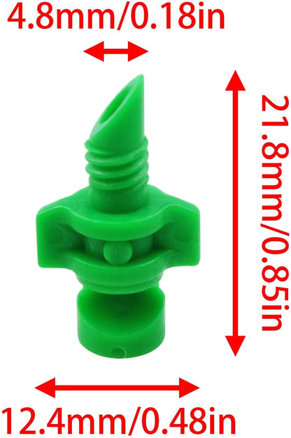 180 Degree Atomizer Nozzle Garden Lawn Sprinkler Micro Sprinkler for Plant Irrigation Systems (180° Green) 100pcs