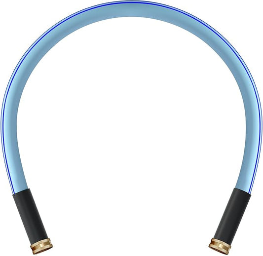 Atlantic Female to Female Heavy Duty Garden Hose 3 ft x 5/8 inch Blue Water Hose Short Connection Leader Hose (3 Feet)