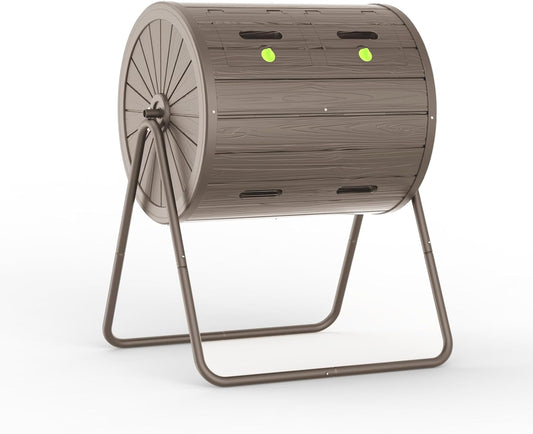 37.5 Gal Compost Tumbler - Quick-Spin Outdoor Compost Bin with Weatherproof Resin | High-Yield Compost for Organic Gardening