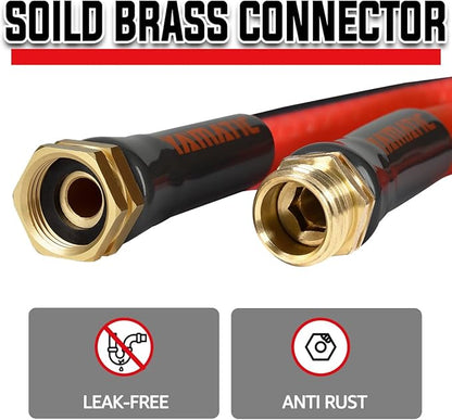 YAMATIC Short Garden Hose 5/8" x 6 ft, 300 PSI, 3/4" Brass Swivel Connectors: Flexible Short Water Hose for All-Weather Use, Drinking Water Safe and Kink Resistant