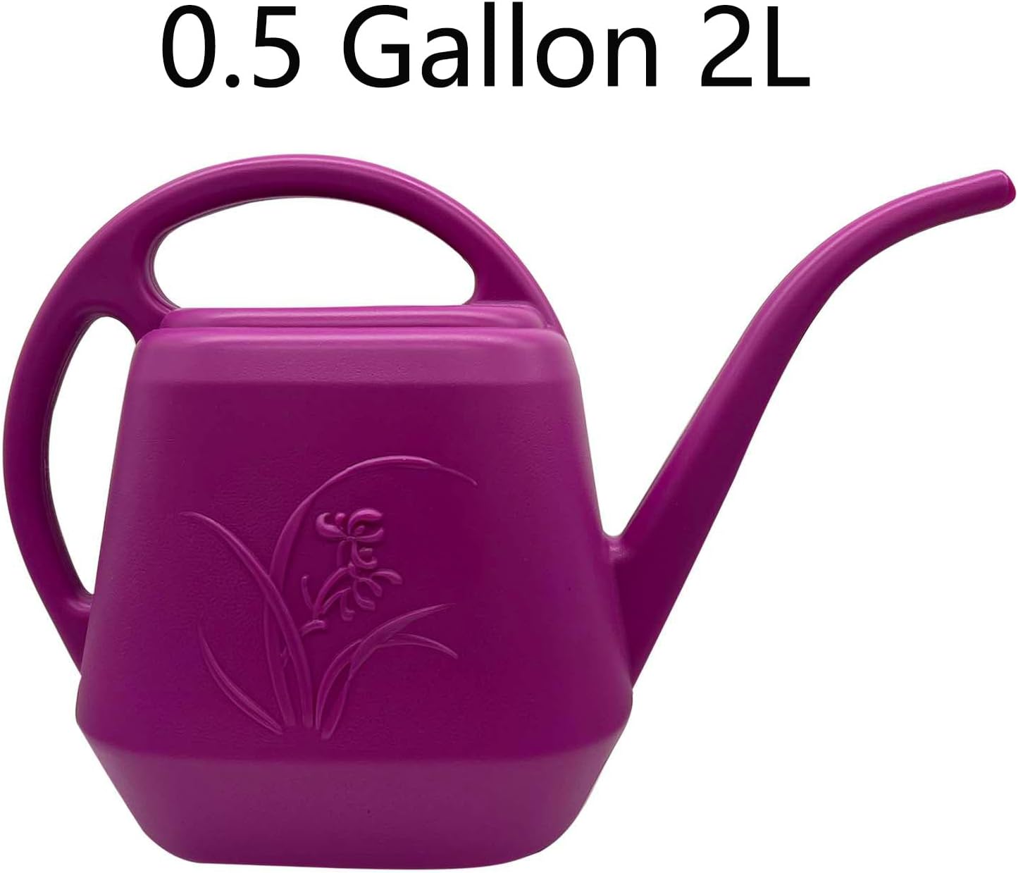 Plant Watering Can - Plastic for Indoor and Outdoor Home Plant - 1/2 Gallon - Rose Red