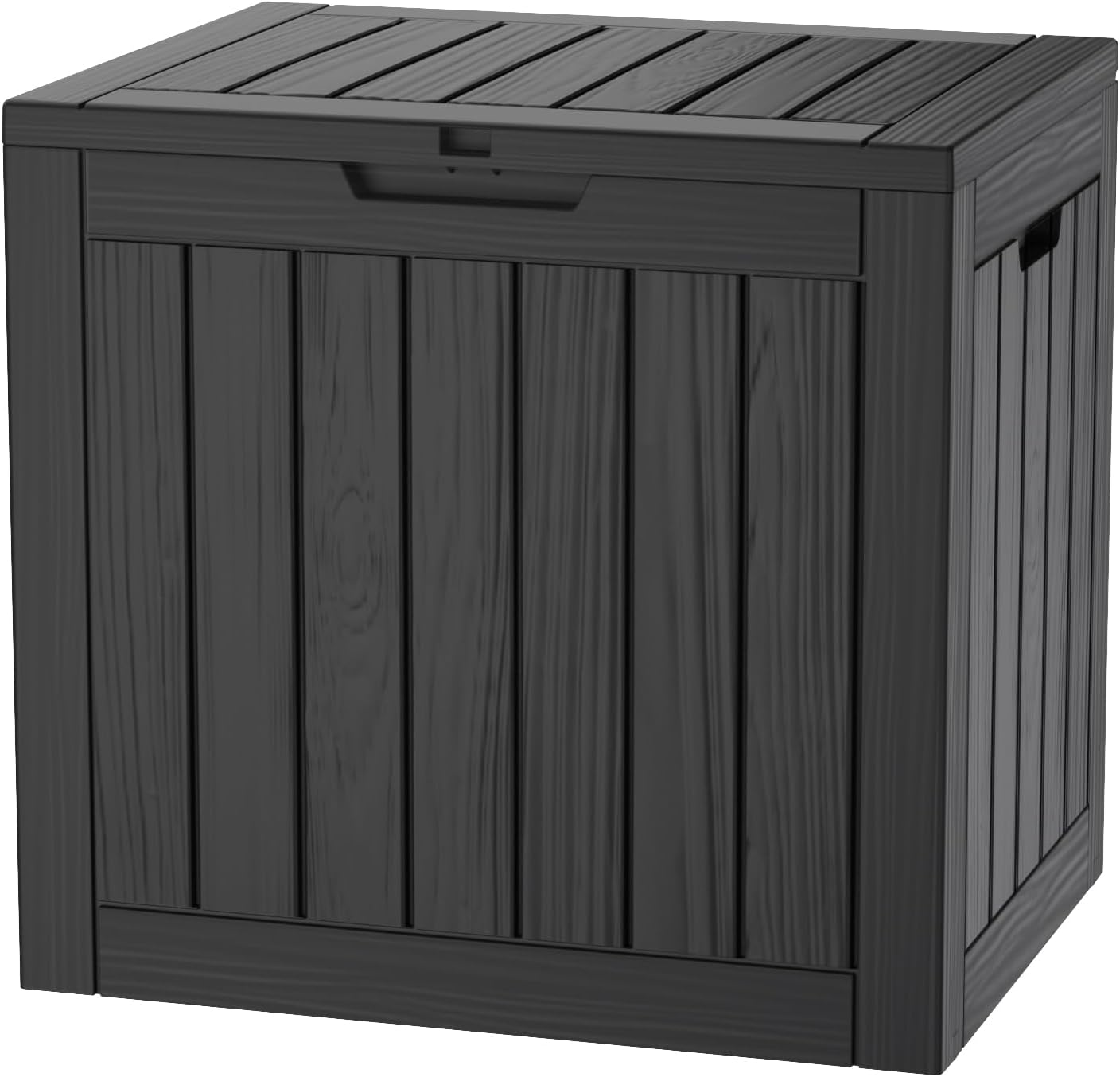 TARKARI 35 Gallon Lockable Resin Deck Box, Waterproof & UV-Resistant Outdoor Storage Box for Outdoor Cushion Storage, Garden Tools & Pool Accessories Storage, Black