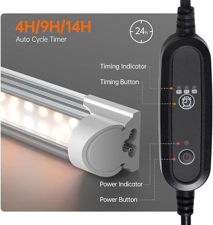 Bstrip Indoor Greenhouse with Grow Light, Mini Green House with 4 Pack 24W Full Spectrum Plant Lights with Timer, Plant Shelf with Tent for Indoor Plant, Seed Starting, Seed Tray, 35.4"x13.8"x59"