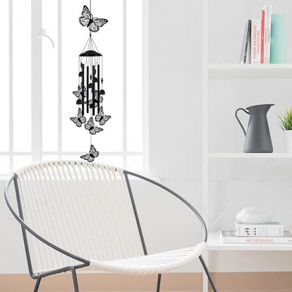 Outdoor Butterfly Wind Chimes Decorate, Memorial Wind Chimes, Wind Catcher, Mobile Butterfly Wind Bells for Home, Yard, Tree, Patio, Garden Decor, Gifts for Butterfly Lovers, Festival Gifts for Mom