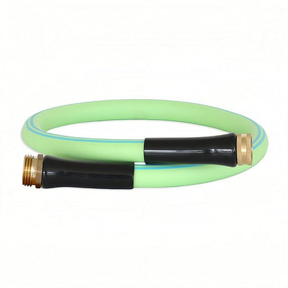 Atlantic Heavy Duty Garden Hose 4 ft x 5/8 inch Green Color, Short Hose Reel Connection Leader Hose with Solid Brass Connectors (4 Feet)
