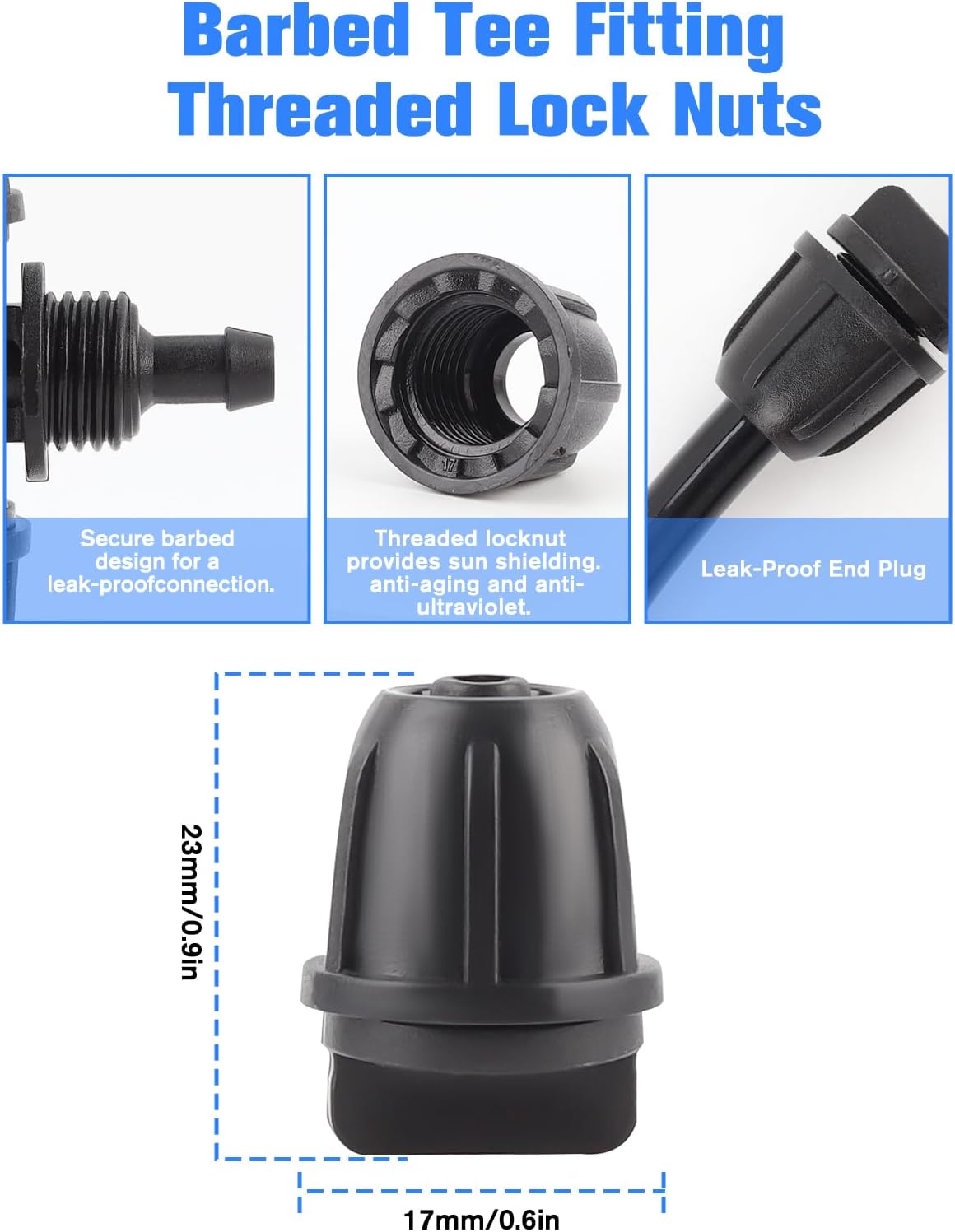 Kalolary 30PCS 1/4" Irrigation Fittings Drip Irrigation End Cap for Drip Tubing Anti-Drop Irrigation Fitting End Plug for Garden Patio Supplies (1/4 End Caps)