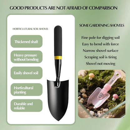 Garden Trowel - Metal Hand Shovel with Rubber Handle. This Garden Hand Trowel is Easy to use and Suitable for Soil Planting, Digging, transplanting and Outdoor Exploration Activities.