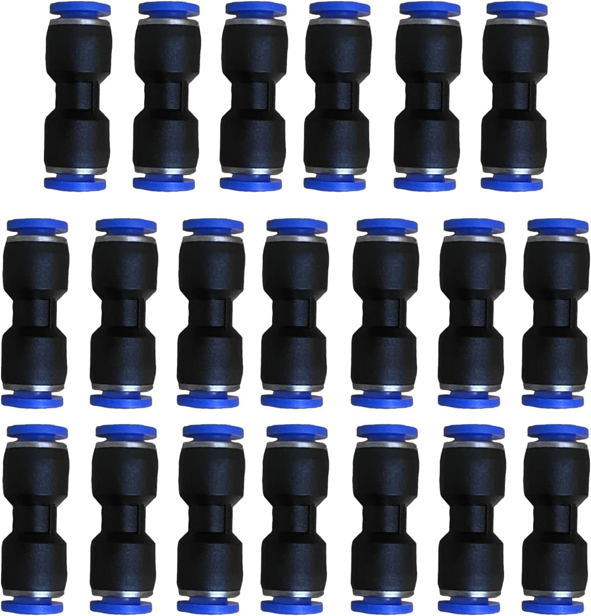 1/4 OD Pneumatic quick Connector Push to Connect fittings Straight Union/Coupler (Pack of 20)