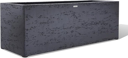 42 Inch Rectangular Concrete Planter（42Lx14Wx15H，58 Pounds）,Durable All-Weather Use with Drainage Holes,Large Rectangular Planter for Outdoor Indoor Plants