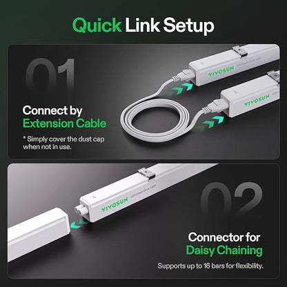 VIVOSUN T5 Grow Lights for Indoor Plants, 5000K Full Spectrum 48W(8 X 6W), 1FT LED Plant Light Strip for Seed Starting, Greenhouse, Hydroponics, SGS Compatible, Linkable, 8-Pack