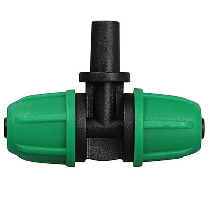 Upgraded Drip Irrigation Fittings for 1/4 inch Tubing to 6mm Flat Mouth: Lock Barbed Nozzle Tee Connectors for Connecting Micro Atomizing Nozzle for Garden Greenhouse Misting (24 Pack)