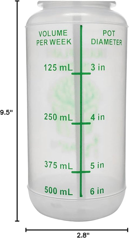 hBARSCI 2PK Houseplant Helper Plant Water Bottle, 16oz -Weekly Irrigation Scale Printed on Side - Plant Watering Devices, Succulent Watering Bottle, Indoor House Plant Waterer, Seed Tray Watering Can