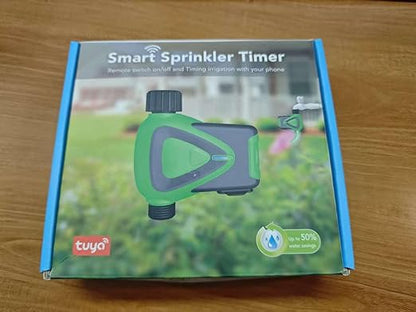 Smart WiFi Water Timer for Garden Hose, No Hub/Gateway Required, Automatic Sprinkler Timer Controller via Tuya/Smart Life App, Compatible with Alexa & Google Home for Voice Control