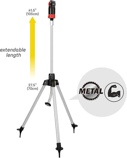 Eden 11530 Multi-Pattern Turbo Gear Drive Metal Tripod Sprinkler Plus Misting System w/Quick Connect Starter Kit, 360 Degree Coverage