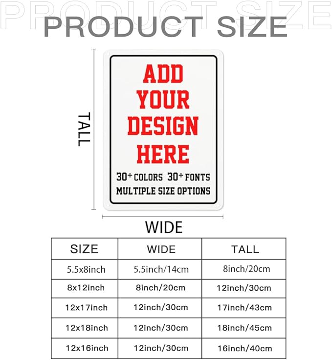 Custom Signs Outdoor，6x8inch Personalized Metal Parking Signs For Business,Intersection Signs,Road Signs,Outdoor Garden Signs,Workplace,Office,Home,Hazard Decorative Signs., Vertical