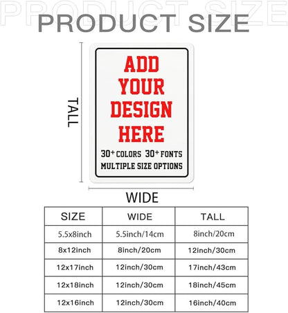 Custom Outdoor Metal Signs - 12x17inch Personalized Parking, Intersection, Road, Garden, Workplace, Office, Home, Hazard Decorative Signs