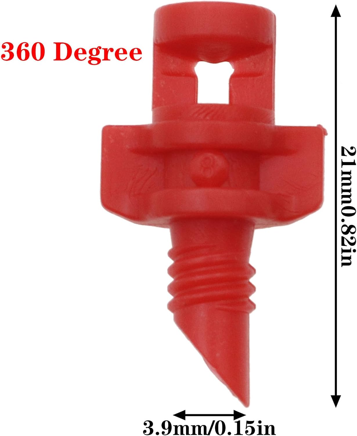 100PCS Drip Irrigation Emitters Micro Sprinkler Heads Micro Garden Lawn Water Spray Misting Nozzle Sprinkler Irrigation for Plant Irrigation Systems (red 360°)