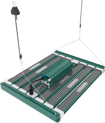 A ANLEOLIFE Stretchable LED Grow Lights with LM301H EVO Diodes 400W Full Spectrum Dimmable 3x5ft Coverage Bar Style Growing Lamp for Indoor/Tent Plants