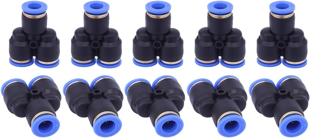 SNS 1/2" Tube OD Union Y type plastic push to quick connect tube fitting(10 PCS) SPY-1/2