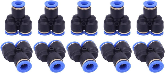 SNS 1/2" Tube OD Union Y type plastic push to quick connect tube fitting(10 PCS) SPY-1/2