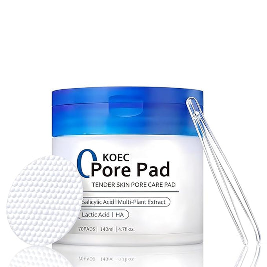 Pore Care Toner Pads, Dual-Textured Exfoliating Facial Pads for Daily Use, 3 Variants for Refining, Clarifying and Balanced Skin, 70 Count (BIUE)
