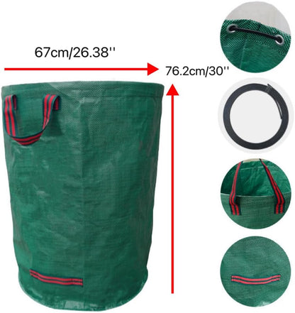 3-Pack 72Gallons Reusable Yard Waste Bags,Leaf Bags,Heavy Duty Garden Bags(26"D x 30"H) With 4 Handles,and With Gardening Gloves,For Lawn Yard Pool Plant Trash Trimming etc..