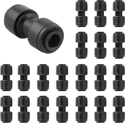 Kalolary 30PCS Quick Connect 1/4" Drip Irrigation Coupling Connectors, Drip Irrigation Part for 1/4 Inch Irrigation Tubing 2-Way Connectors Leak Free Straights Fittings for Drip Irrigation System