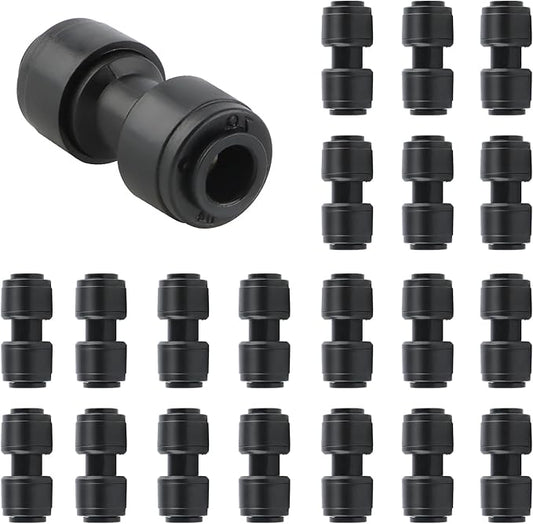 Kalolary 30PCS Quick Connect 1/4" Drip Irrigation Coupling Connectors, Drip Irrigation Part for 1/4 Inch Irrigation Tubing 2-Way Connectors Leak Free Straights Fittings for Drip Irrigation System