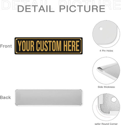 Custom Street Signs - Custom Signs Outdoor Metal Sign Customized Road Sign - Personalized Street Sign With Text Logo Photo For Office Business Workplace Home Bar Indoor Outdoor Use 4"x18"
